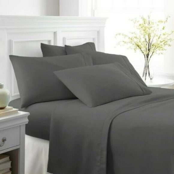 Merit Linens Premium Sheet Set 4 Piece Gray Twin XL 813538027094 - Picture 1 of 2
